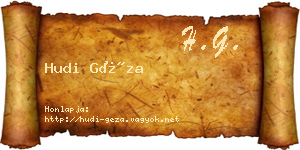 Hudi Géza névjegykártya